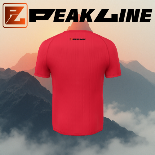 Tee shirt running  Homme - Rouge  PEAKLINE MOUNTAIN