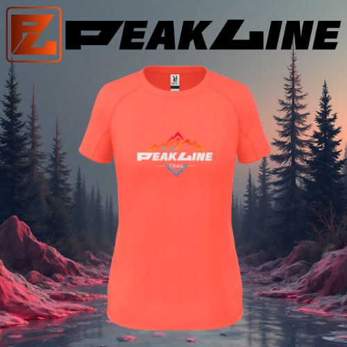 Tee shirt running Femme - Corail PEAKLINE MOUNTAIN