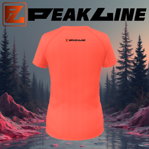 Tee shirt running Femme - Corail PEAKLINE MOUNTAIN
