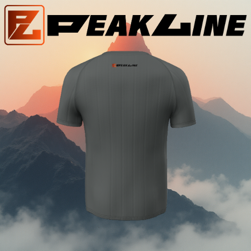 Tee shirt running  Homme - gris plomb PEAKLINE MOUNTAIN