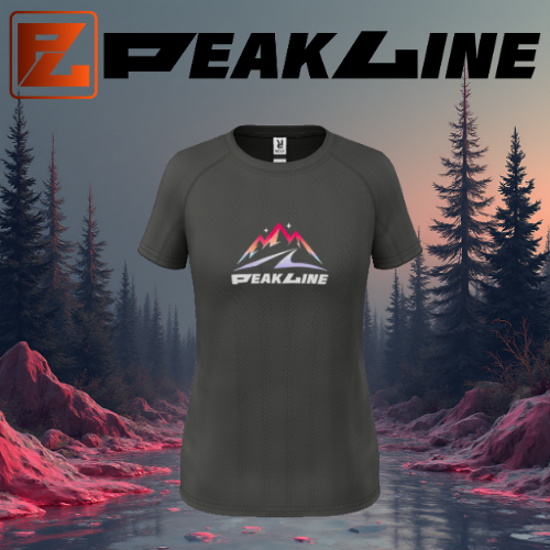 Tee shirt running Femme - Noir PEAKLINE MOUNTAIN