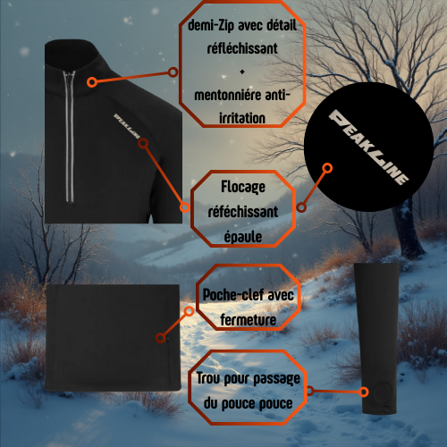 Haut demi zippé Femme Peakline