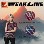 Maillot Running Femme noir PEAKLINE dégradé bleu/rose/jaune