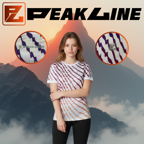 Maillot Running Femme blanc PEAKLINE dégradé Violet/orange