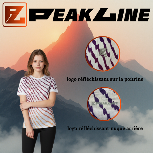 Maillot Running Femme blanc PEAKLINE dégradé Violet/orange