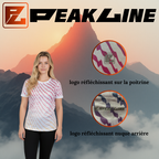 Maillot Running Femme blanc PEAKLINE dégradé bleu/rose/jaune