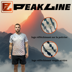 Maillot Running Homme Blanc PEAKLINE dégradé Bleu/orange
