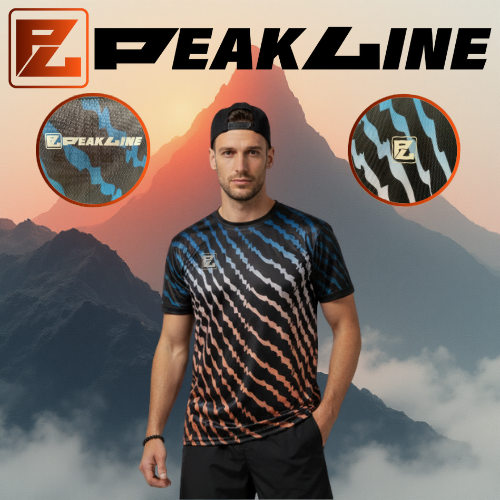 Maillot Running Homme Noir PEAKLINE dégradé Bleu/orange